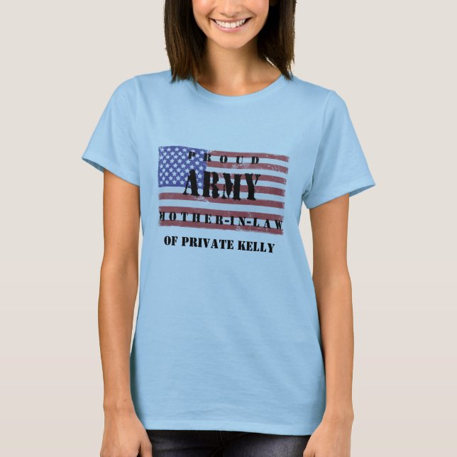Camiseta Camisa-de-sogra do exército orgulhoso (Frente)