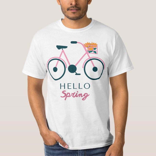 Camiseta Camisa-Design de-Primavera para Floral de Biciclet (Frente)