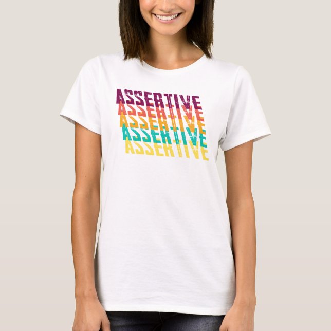 Camiseta Camisa-design de texto criativa colorida e asserti (Frente)
