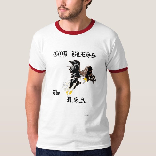 Camiseta Camisa: Deus abençoe os EUA A (Frente)