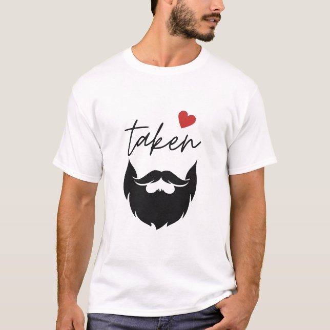 Camiseta Camisa-Dia de os namorados Engraçada De Barba (Frente)