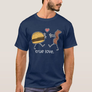 Camiseta "Camisa do amor verdadeiro" do cheeseburger e do