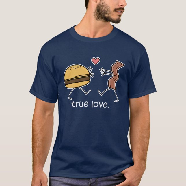 Camiseta "Camisa do amor verdadeiro" do cheeseburger e do (Frente)