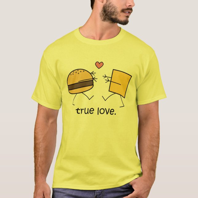 Camiseta "Camisa do amor verdadeiro" do Hamburger e do (Frente)