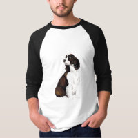 "Camisa do basebol da arte do cão do Spaniel de