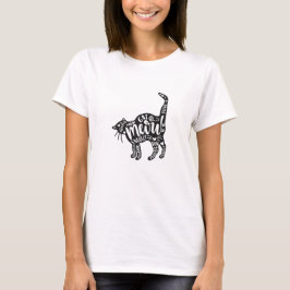 Camiseta Camisa-do-gato-do-mato-feminino - Cuta e simples