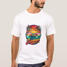 Camisa-dos-domingos de Verão - Sunset tropical