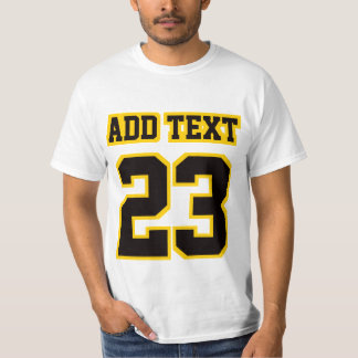 Camiseta Camisa-DOURADA branca frontal Mens- Valor Algodão 