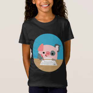 Camiseta Camisa-Escrevendo-Porco-Camisa