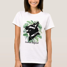 Camiseta Camisa-German shepherd floral feminina