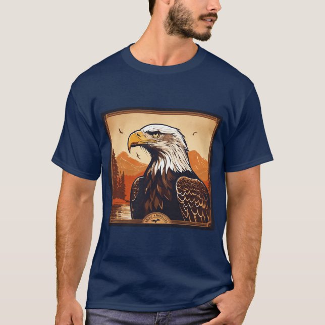 Camiseta "Camisa Gráfica Majestosa Da Águia" (Frente)