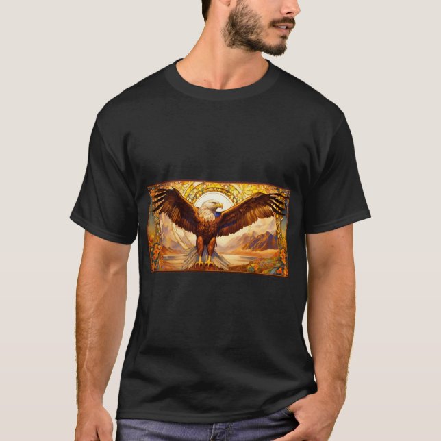 Camiseta Camisa-Impressão da-águia majestosa - Soar alto em (Frente)