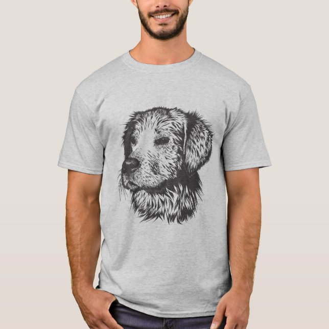 Camiseta "Camisa Impressão de Cachorro Adorável para Pet Lo (Frente)