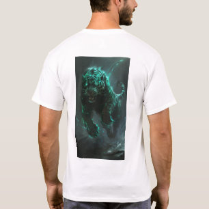Camiseta Camisa-Impressão do Gráfico de Tigre Verde - Amant