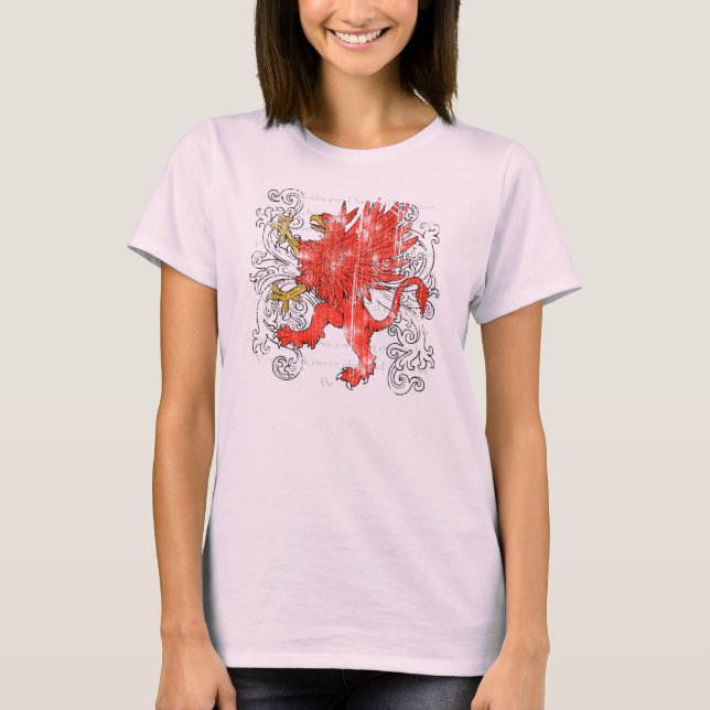 Camiseta Camisa-luz das mulheres Red Griffin (Frente)