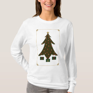 Camiseta Camisa-luz de Natal Inclinada