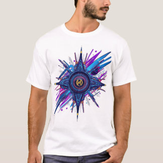 Camiseta "Camisa Moderna de Bússola Geométrica Abstrata