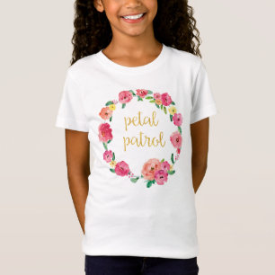 Camiseta Camisa-Presente da Garota-Flor da Patrulha Petal