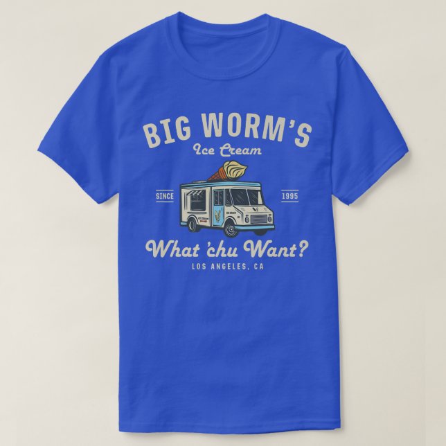 Camiseta Camisa-Sorvete do Big Worm o que Chu quer (Frente do Design)