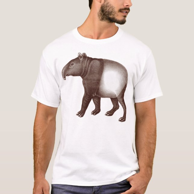 Camiseta Camisa-T animal - Tapir asiático ou malaio (Frente)