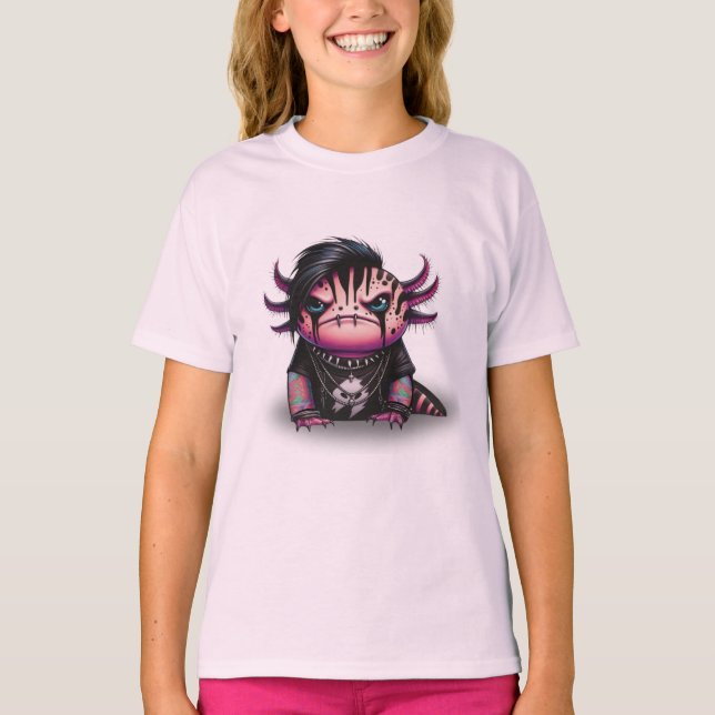 Camiseta Camisa-T Axolotl de gótico para crianças (Frente)