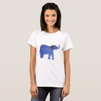 Camisa-T Básica de Desenho de Elefante