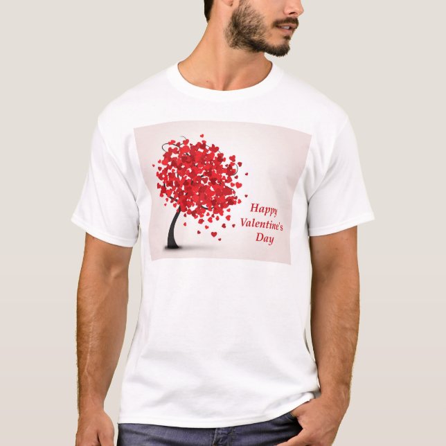 Camiseta Camisa-T básica de felizes dias de os namorados (Frente)