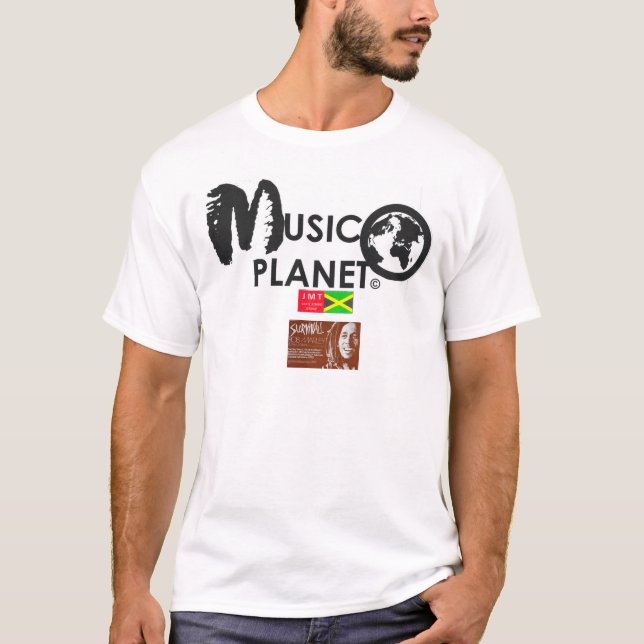 Camiseta Camisa-T básica de homem do MSIC PLANET (Frente)