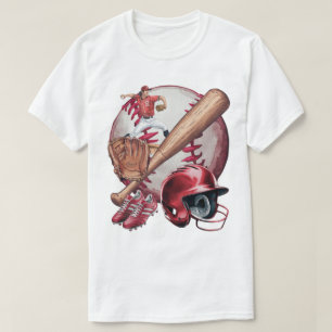 Camiseta Camisa-T básica de homens da temporada de beisebol