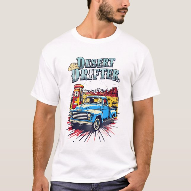 Camiseta Camisa-T básica de homens desérticos (Frente)