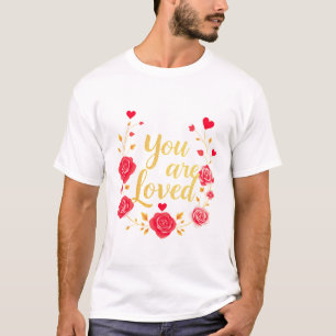 Camiseta Camisa-T básica de Rosa e Design Dourada de homem