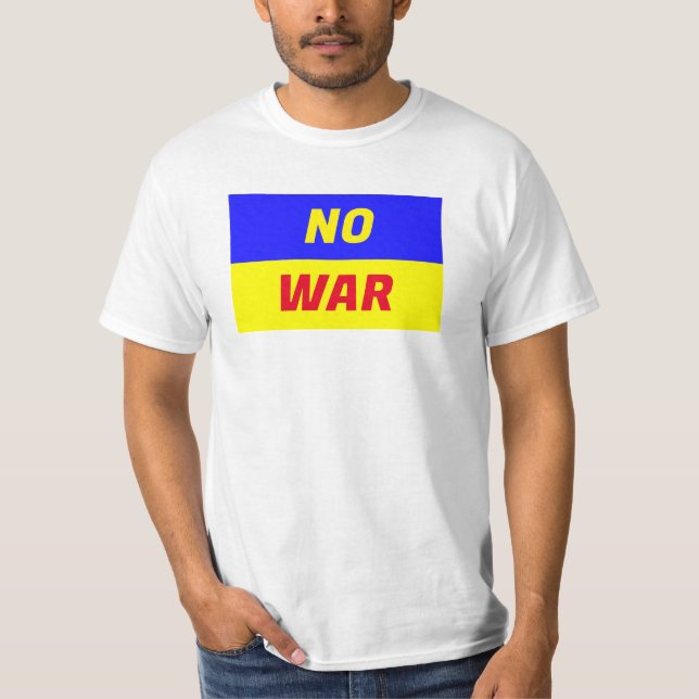 Camiseta Camisa-T básica de sem guerra masculino (Frente)