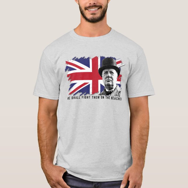 Camiseta Camisa-T básica de Winston Churchill Men (Frente)