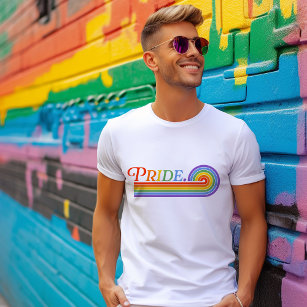Camiseta Camisa-T Básica Escura do Orgulho Arco-Íris LGBTQ 