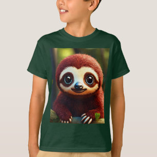 Camiseta Camisa-T básica para crianças - Lira Adorável Verm