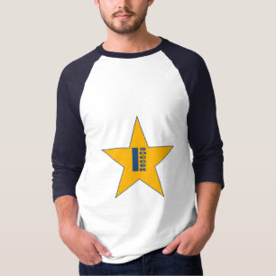 Camiseta Camisa-T branca-marinho de raglan, de uso masculin