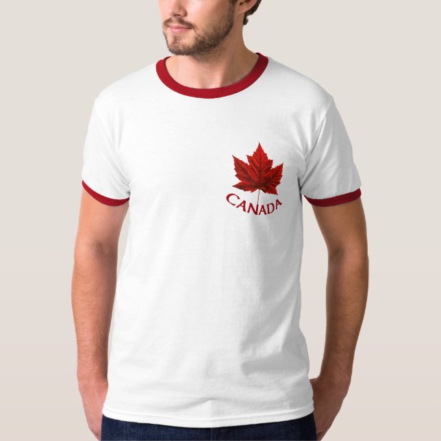 Camiseta Camisa-T Canadá, Canadá, Bandeira Maple Leaf Shirt (Frente)