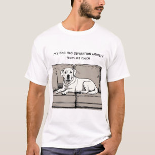 Camiseta Camisa-T-Cão Engraçada - Ansiedade De Separação Do