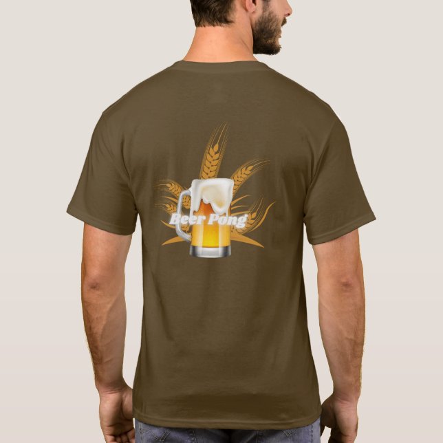 Camiseta Camisa-T castanha de cerveja (Verso)
