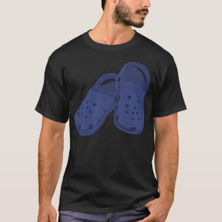 Camiseta Camisa-T Clássica azul-ceruleana, Par-calçado, Cro