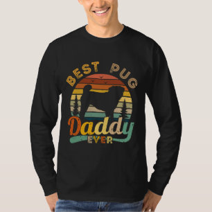 Camiseta Camisa-T Clássica Do Melhor Pai Pug Alguma Vez Ret