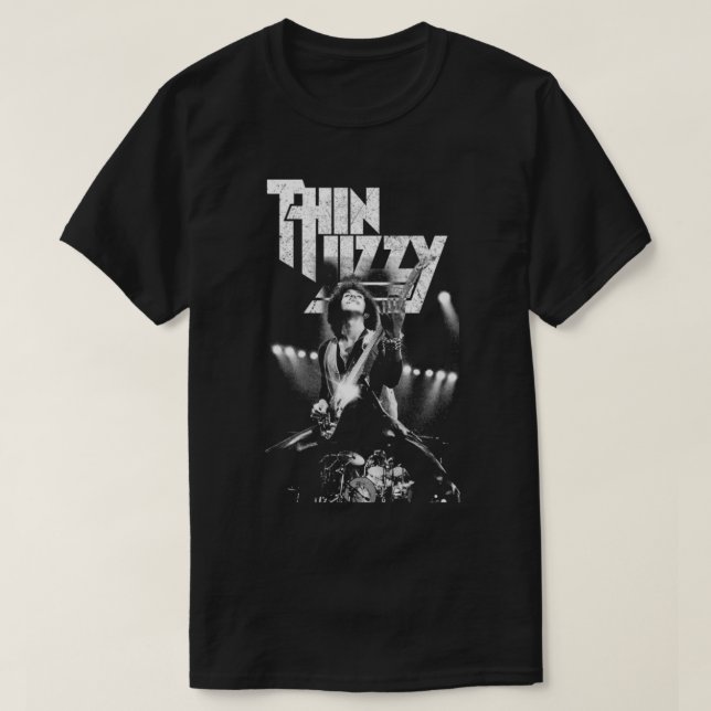 Camiseta Camisa-T clássica THIN LIZZY 70S (Frente do Design)