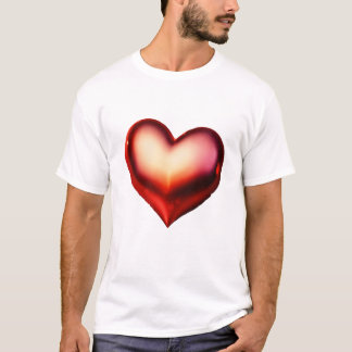 Camiseta Camisa-T com brilho cardíaco com amor espumante