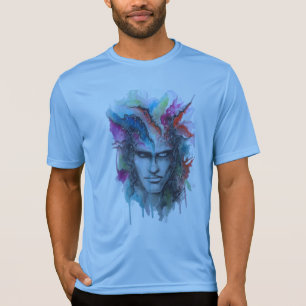 Camiseta Camisa-T com face aquosa