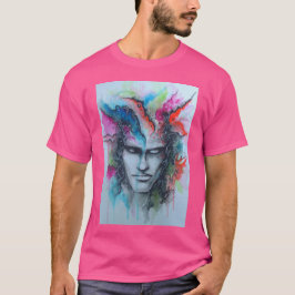 Camiseta Camisa-T com face aquosa