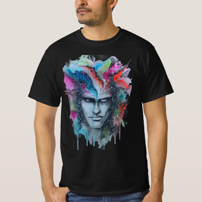 Camiseta Camisa-T com face aquosa (Frente)