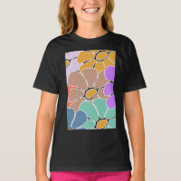 Camisa-T com Padrão Floral Abstrato para Raparigas
