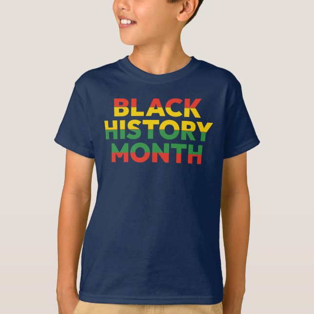 Camiseta Camisa-T Crianças de História Negra (Frente)