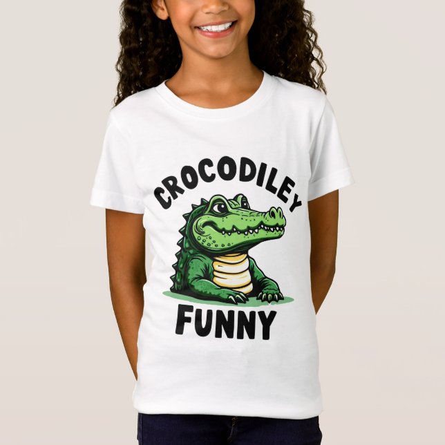 Camiseta Camisa-T-Crocodilo-Acessível - Crocodilo Engraçado (Frente)