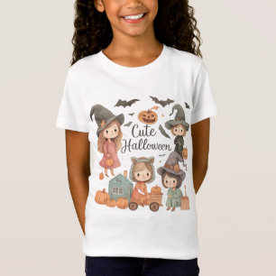 Camiseta Camisa-T Cute Halloween Kids - Fantasma, Bat & Pum
